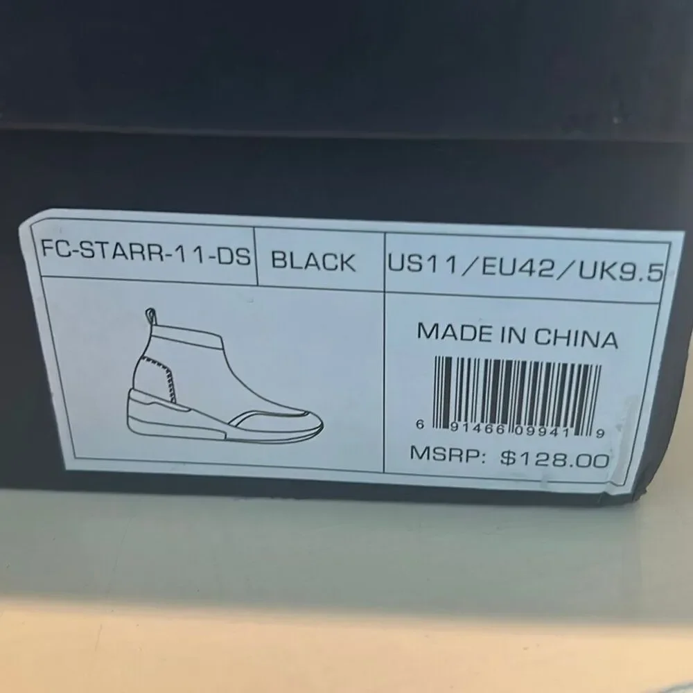 French Connection Starr Wedge Sneaker Booties Black White Sporty Size 11 NEW